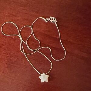 Sterling Silver Star Moonstone Pendant Necklace